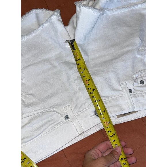 AG Adriano Goldschmied The Carrie White Distressed Denim Shorts Size 27 - Picture 6 of 8